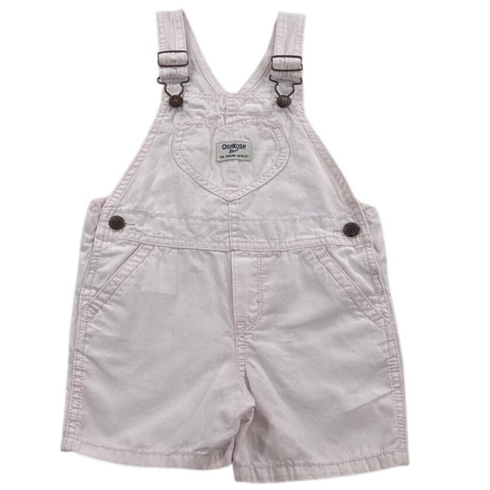 OshKosh B'gosh Pink Shortalls Toddler Girls 3T Cotton Overalls Summer